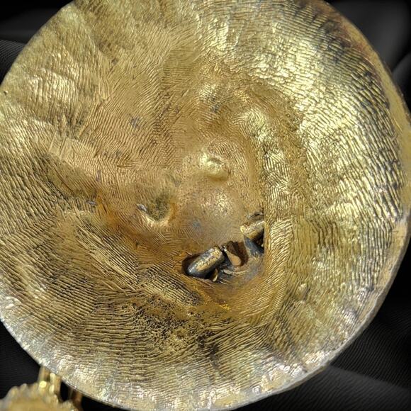 Vintage Double Lion Door Knocker Necklace Costume Jewelry Gold Pendant Statement - Picture 11 of 16